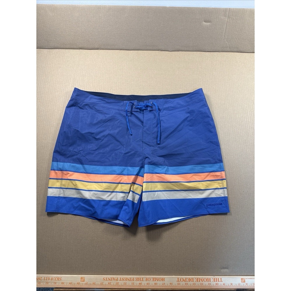 NWT Patagonia Men's Hydropeak 18" Board Shorts Trunks Superior Blue Stripe